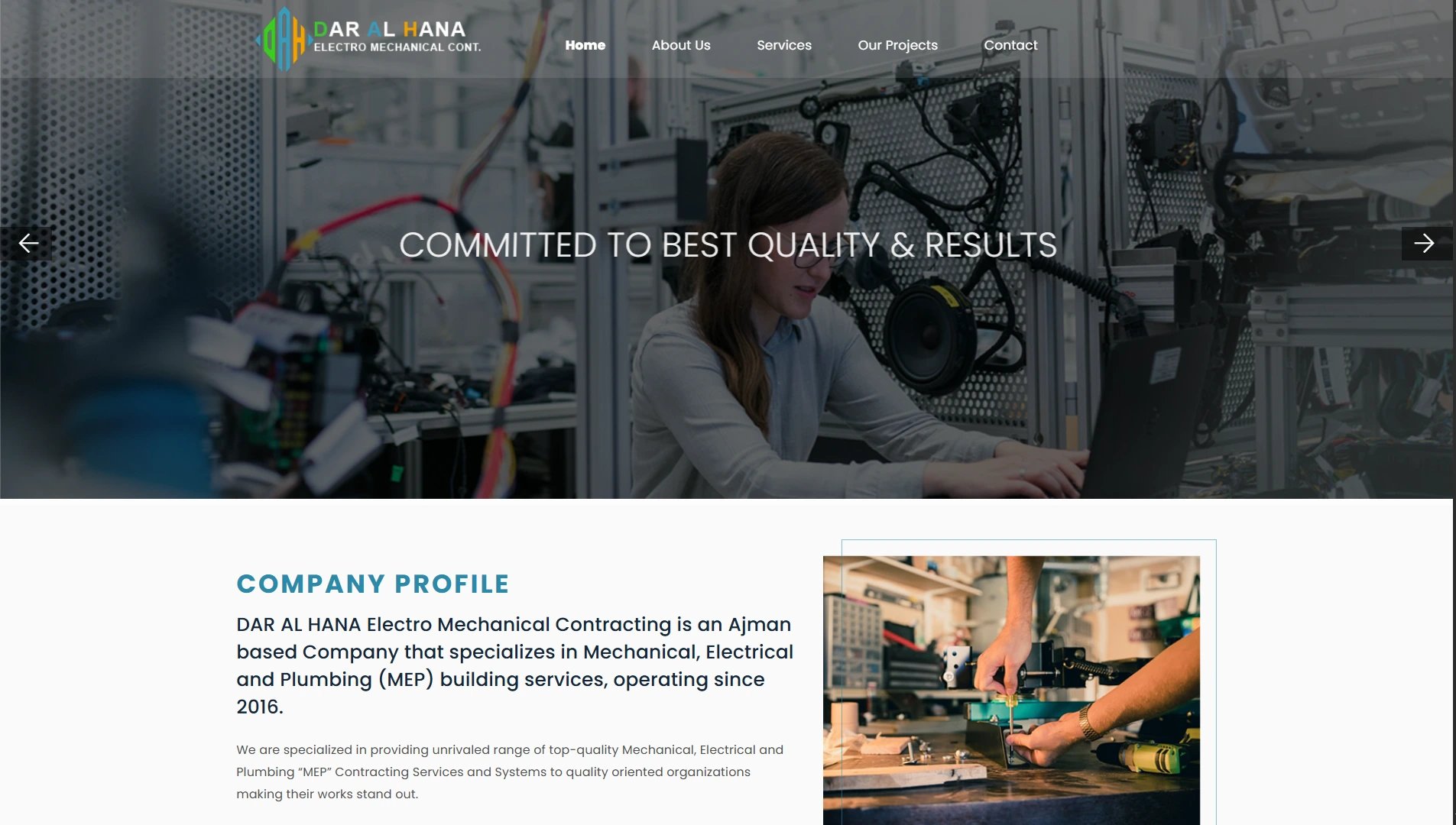 Dar Al Hana Electro Mechanical website