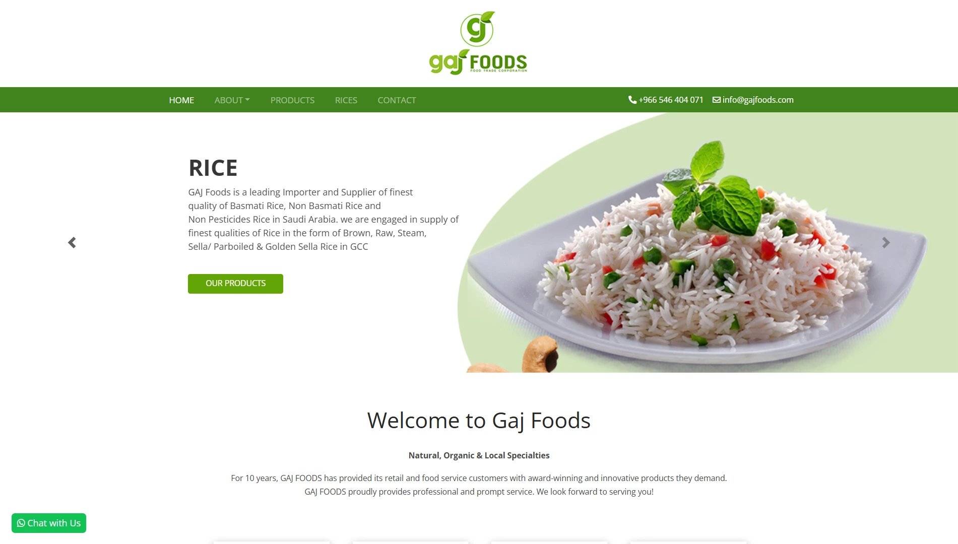 Gaj Foods website